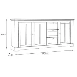Buffet 204cm 3 Portes 3 Tiroirs - ANGELE -Meilleur Meubles Magasin 00209f7b51184391bef80f69d50ecac1