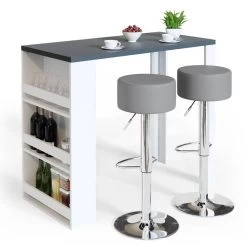 Table De Bar 117cm Blanche/anthracite -Meilleur Meubles Magasin 01ab8bba81034043b909c37c7d6b1a31