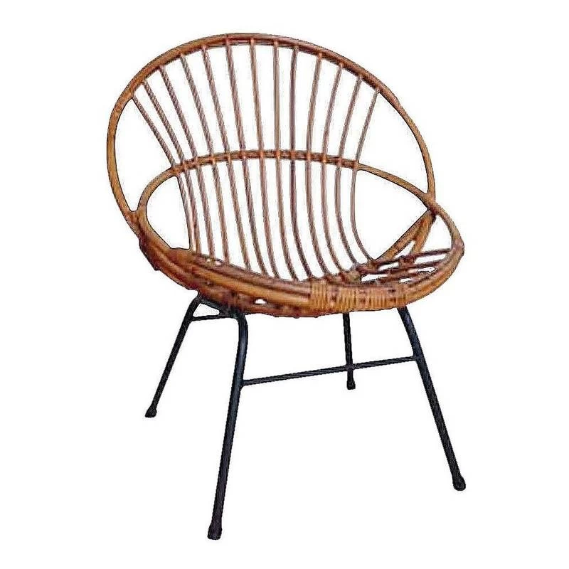 Fauteuil En Rotin Laqué Et Métal 3 Fauteuil En Rotin Laqué Et Métal