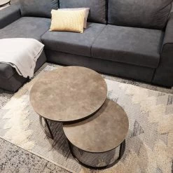 Table Basse Gigogne Céramique Gris - OXY -Meilleur Meubles Magasin 0777f5d80bae40f4b822e6c6ab794254