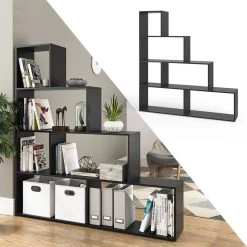 Étagère Escalier Asym Blanc -Meilleur Meubles Magasin 083f5962b4864a2d83d585413ae5aeb8