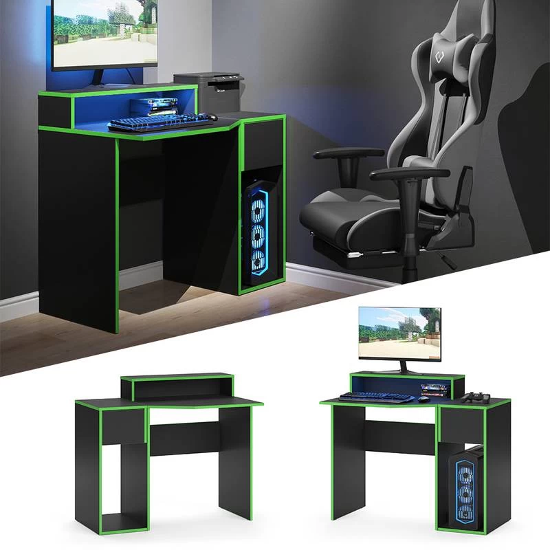 Bureau Ordinateur Kron Noir/Vert Set 7 7 Bureau Ordinateur Kron Noir/Vert Set 7 – Image 5