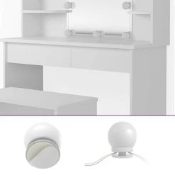 Coiffeuse Charlotte Noir, Banc & LED -Meilleur Meubles Magasin 15306a81907340cfad5d8cf142ef02a6