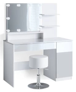 Coiffeuse Elisa Avec Tabouret Et LED