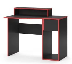Bureau Ordinateur Kron Noir/rouge Set 7