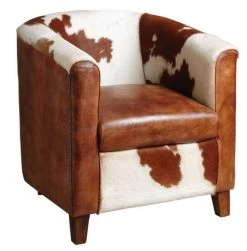 Fauteuil Club En Cuir Et Peau De Vache