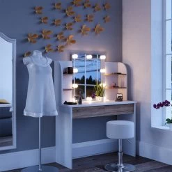 Coiffeuse Charlotte Avec Tabouret Et LED -Meilleur Meubles Magasin 2663e83605d04c41895778da690058de