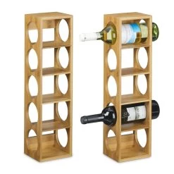 2x étagères à Vin En Bambou 5 étages