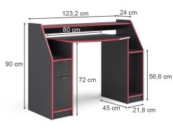 Bureau Ordinateur Joel 123cm Noir/rouge 15 Bureau Ordinateur Joel 123cm Noir/rouge -Meilleur Meubles Magasin 2af90b1fcea4428db8f53232ed336815.cropped 61 167 940 707.processed