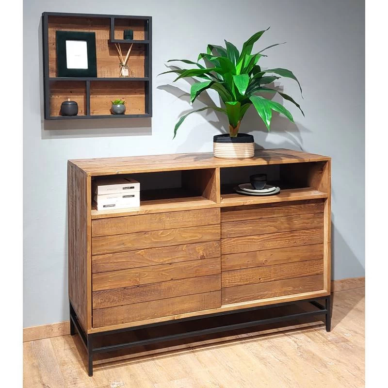 Etagère Murale Pin Recyclé Métal 60x60cm 4 Etagère Murale Pin Recyclé Métal 60x60cm – Image 2