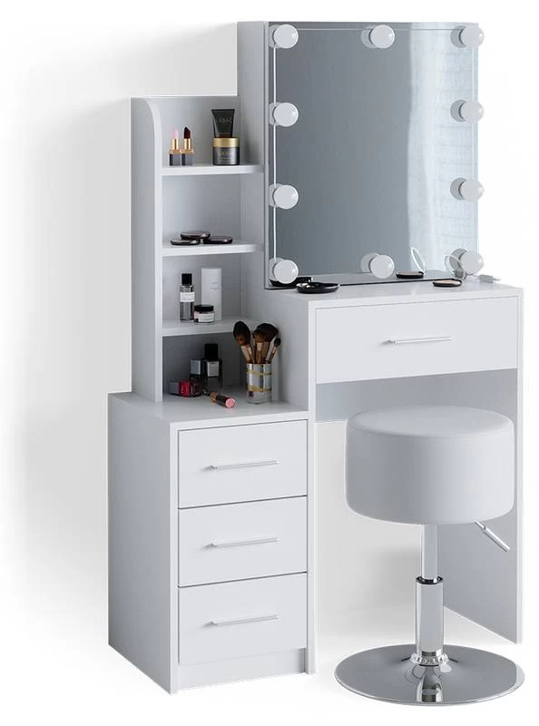 Coiffeuse Conrada Blanc & LED 7 Coiffeuse Conrada Blanc & LED – Image 5