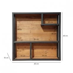 Etagère Murale Pin Recyclé Métal 60x60cm 11 Etagère Murale Pin Recyclé Métal 60x60cm -Meilleur Meubles Magasin 3d810d00fa4d47409f69a2aafc1d6916