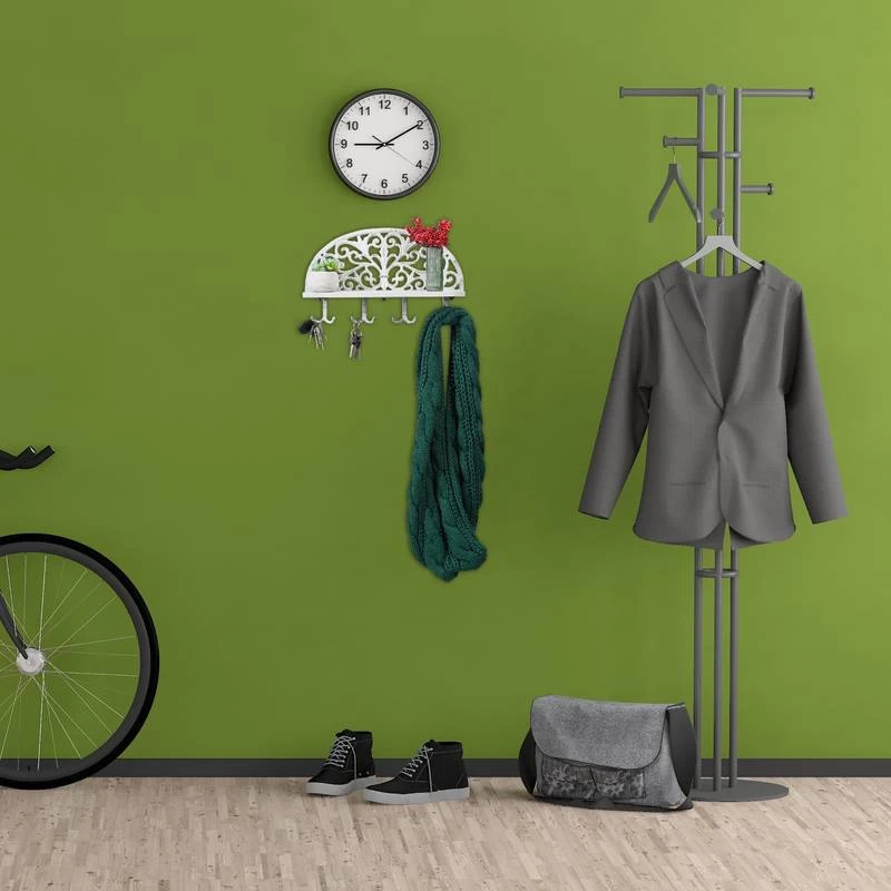 Porte-manteaux Mural Blanc En Lot De 4 4 Porte-manteaux Mural Blanc En Lot De 4 – Image 2