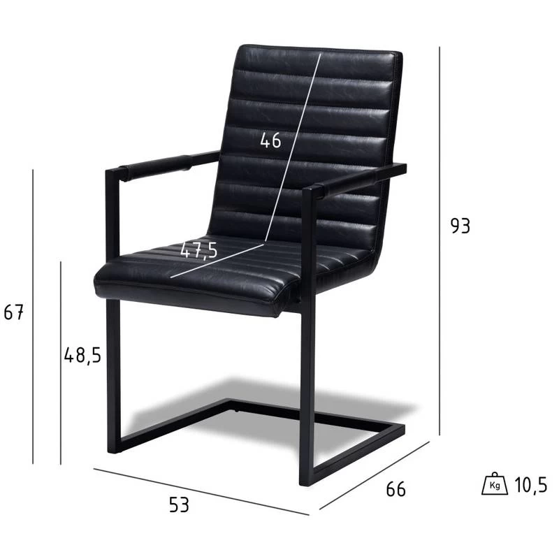 Chaises à Accoudoirs Fanny Noir Lot De 2 10 Chaises à Accoudoirs Fanny Noir Lot De 2 – Image 8