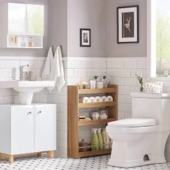 Étagère Roulettes NSR01-W -Meilleur Meubles Magasin 4d0d1740f2724883acd9de178cebc386