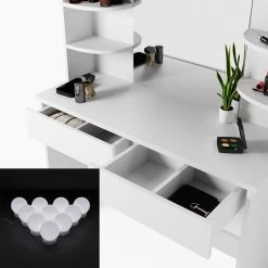 Coiffeuse Charlotte Avec Tabouret Et LED -Meilleur Meubles Magasin 502774b8cf4d4f9ba74d4e927f06974e