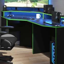 Bureau Ordinateur Kron Noir/vert Set 3 -Meilleur Meubles Magasin 53d77bbaaae34eb68408ace507e870c8