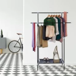 Portant à Vêtements Avec 2 Tringles -Meilleur Meubles Magasin 5651d7a041de4d1683cb21800d7259a5