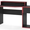 Bureau Ordinateur Kron Noir/rouge Set 2