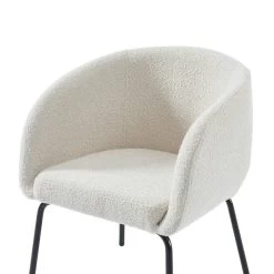 Fauteuil BELEM En Tissu Bouclette Blanc -Meilleur Meubles Magasin 5af908db6e884807a9572454e9afd8c4
