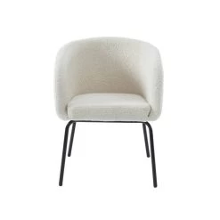 Fauteuil BELEM En Tissu Bouclette Blanc -Meilleur Meubles Magasin 5eed97a7130945188d353771ac8ded6a