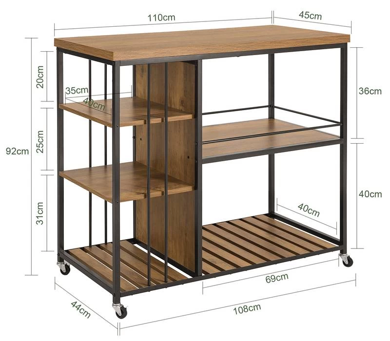 Desserte De Cuisine à Roulettes SVW18-F 6 Desserte De Cuisine à Roulettes SVW18-F – Image 4