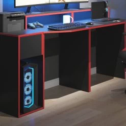 Bureau Ordinateur Kron Noir/rouge Set 8 -Meilleur Meubles Magasin 62b8a953591e452fb356a98ba631f84f