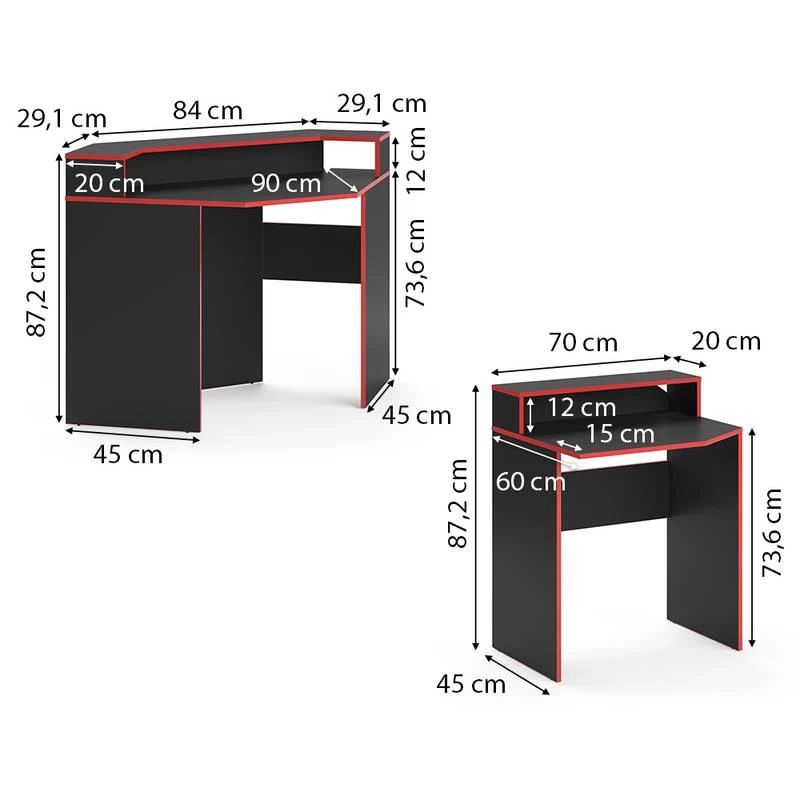 Bureau Ordinateur Kron Noir/rouge Set 5 8 Bureau Ordinateur Kron Noir/rouge Set 5 – Image 6