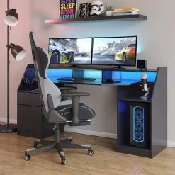 Bureau D'ordinateur Joel 180cm Noir -Meilleur Meubles Magasin 705d0738c4e346cd885f5cfecd6509c9