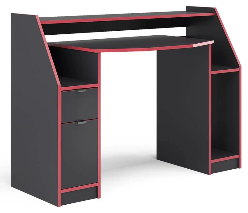 Bureau Ordinateur Joel 123cm Noir/rouge 3 Bureau Ordinateur Joel 123cm Noir/rouge