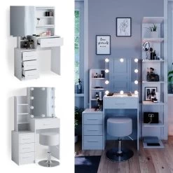 Coiffeuse Conrada Blanc & LED 12 Coiffeuse Conrada Blanc & LED -Meilleur Meubles Magasin 7947f28979f7453f8f59d09356b931d7