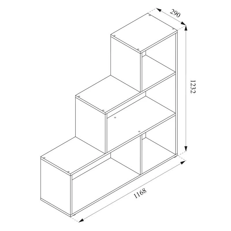 Étagère Escalier Asym 4 Compartiments 7 Étagère Escalier Asym 4 Compartiments – Image 5