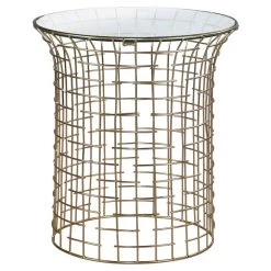 Table D'appoint 40x40x45cm Noir/or