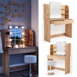 Coiffeuse Charlotte Avec Tabouret Et LED -Meilleur Meubles Magasin 85521f6f0f7746e1957b2a47971e5416