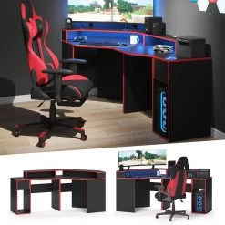 Bureau Ordinateur Kron Noir/rouge Set 6 -Meilleur Meubles Magasin 86253c986f4440cb96148cdde002b52d