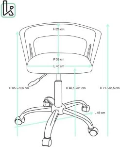 KAYELLES Chaise Bureau AYA (noir Marron) -Meilleur Meubles Magasin 86331a24b63b42ccbbba318007e3a537