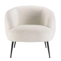 Fauteuil Cosy Tissu Bouclette Blanc -Meilleur Meubles Magasin 9097bbbbf62649eba79567f67db3105c