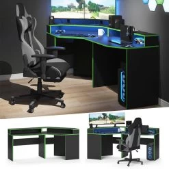 Bureau Ordinateur Kron Noir/vert Set 3 -Meilleur Meubles Magasin 91e0385b4be64df7aab326736da264e2