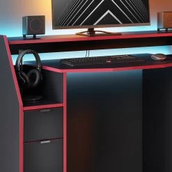 Bureau Ordinateur Joel 123cm Noir/rouge 13 Bureau Ordinateur Joel 123cm Noir/rouge -Meilleur Meubles Magasin 9cf3b2884b104e0bbe7b9713e411ff30