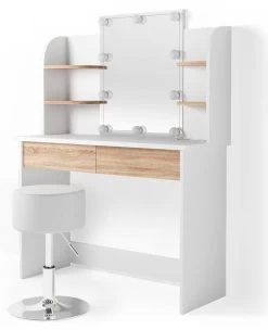 Coiffeuse Charlotte Avec Tabouret Et LED