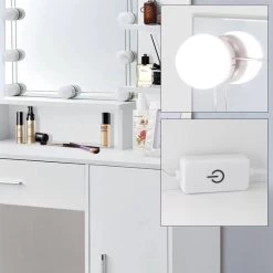 Coiffeuse 90x38x137 Cm Blanc -Meilleur Meubles Magasin a17e401914724aa3b6ffdbf5d15dc25a