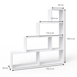 Étagère Escalier Asym Blanc -Meilleur Meubles Magasin a57b5b98413d4fd28a61cb44449d6d38