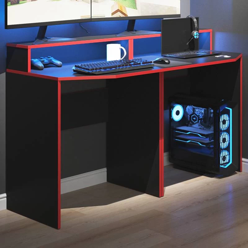 Bureau Ordinateur Kron Noir/rouge Set 4 4 Bureau Ordinateur Kron Noir/rouge Set 4 – Image 2