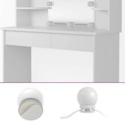 Coiffeuse Charlotte Blanc/sonoma & LED -Meilleur Meubles Magasin a8d7150ded2f48e0a15f1b2f06c6db20