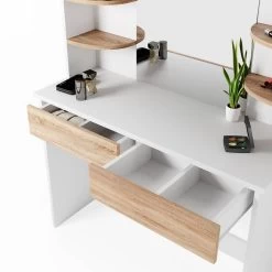 Coiffeuse Charlotte Blanc/sonoma & LED -Meilleur Meubles Magasin b01759bcc90c4ee09941e83867dc5f76 2