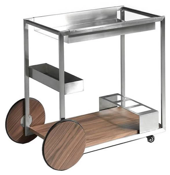 Chariot De Minibar En Acier Poli Et Bois 3 Chariot De Minibar En Acier Poli Et Bois