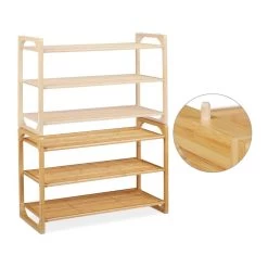 Étagère à Chaussures Bambou Empilable -Meilleur Meubles Magasin b833bf788b9e47289766d408211e4fc4