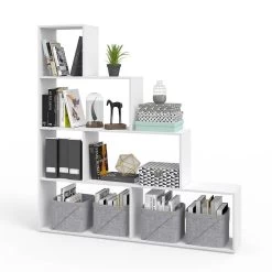 Étagère Escalier Asym Blanc -Meilleur Meubles Magasin c0ea7094bb1f460985422950c14de344