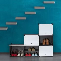 Étagère à Chaussures Blanc Et Noir -Meilleur Meubles Magasin c6e7a7c80b9347a09da9d02f9da27fc3