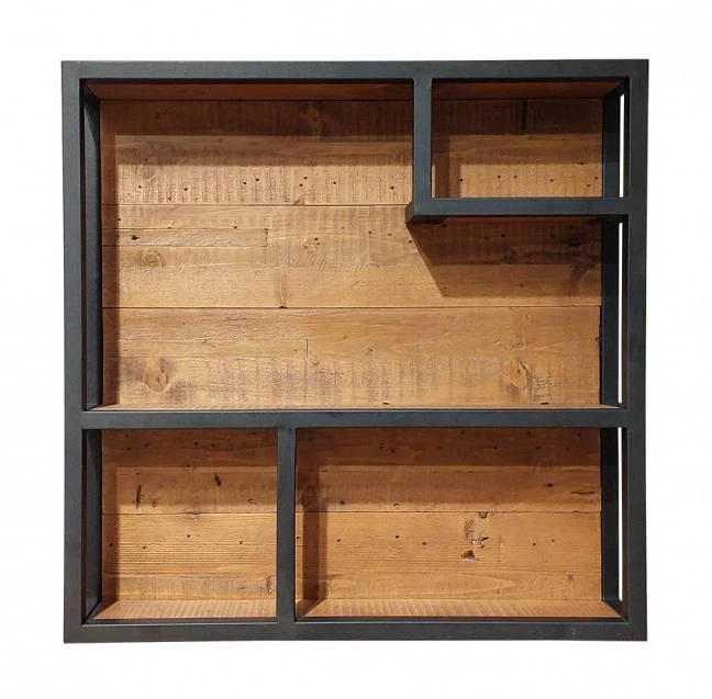 Etagère Murale Pin Recyclé Métal 60x60cm 3 Etagère Murale Pin Recyclé Métal 60x60cm